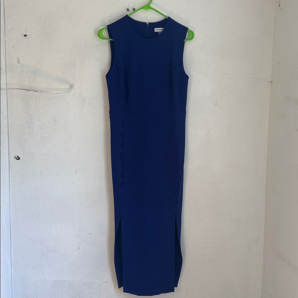 Calvin Klein Royal Blue sleeveless Dress size 4 Pre-owned - Picture 3 of 13